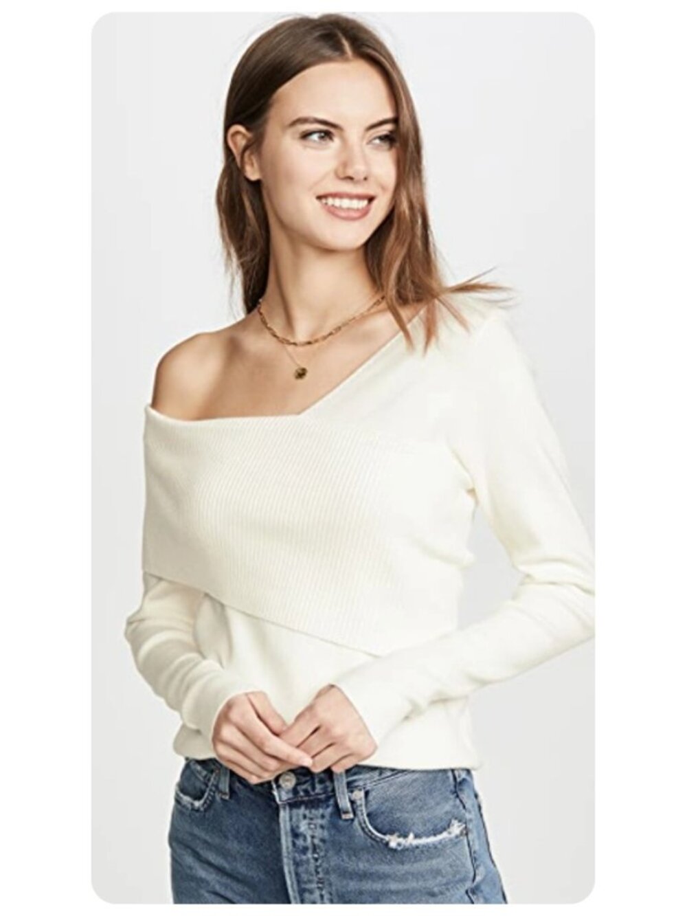 NWT Bohme Ivory Asymmetrical Sweater sz S